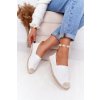 Biele dámske espadrilky z textilu na gumenovej podrážke HH274493 OFF WHITE