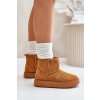 Dámske snehule na platforme z eco semišu camel atteria / 24BT26-7408 CAMEL (Veľkosť 39)