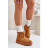 Dámske snehule na platforme z eco semišu camel atteria / 24BT26-7408 CAMEL (Veľkosť 39)
