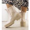 Béžová lakovaná botki Asma HOT2030 BEIGE (Veľkosť 38)
