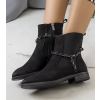 Čierna botki s reťazou Lesme K22020A BLACK (Veľkosť 39)