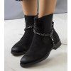 Čierna botki s reťazou Lesme K22020A BLACK (Veľkosť 39)