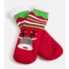Červené zateplené ponožky so sobom Challim PW-063 RED REINDEER 39-42 - GM (Veľkosť 39-42)