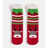 Červené zateplené ponožky so sobom Challim PW-063 RED REINDEER 39-42 - GM (Veľkosť 39-42)