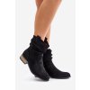 Zateplené boty s řasením na nízkém podpatku černé Elletinnia (Veľkosť 39)