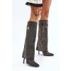 Dámske čižmy  čierne kód obuvi C-337 BLACK (Veľkosť 38)