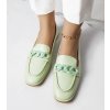 Zelené mokasíny zdobené retiazkou Bobbie H2082 VERDE 38 - GM (Veľkosť 39)