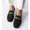 Čierne elegantné mokasíny so zdobením Ouellet 2610-1 BLACK 38 - GM (Veľkosť 38)