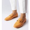 Jomphe hnedé mokasíny na plochom podpätku FM2021-7 CAMEL 38 - GM (Veľkosť 38)