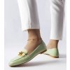 Zelené mokasíny s prackou Rousseau K205 GREEN 38 - GM (Veľkosť 38)