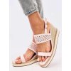 Ružové dámske semišové sandále na členku s dierovaním, 6-9 cm, kód produktu 7210