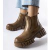 Hnedé dámske papuče na platforme Giusy D7986 KHAKI (Veľkosť 38)