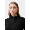 Čierna dámska mikina 4F Polar s kapucňou, regular fit, z mikropolárnej tkaniny 4FWarm, zips YKK, kód produktu 4FSS23TFLEF049-20S