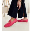 Ružové mokasíny zdobené reťazcom Kuens G418 FUSHIA 38 - GM (Veľkosť 38)