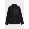 Pánska mikina Polar 4F s kapucňou a zipsom, čierna, polyester, kód produktu 4FAW23TFLEM123-20S