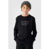 Tričko s dlouhým rukávem pro chlapce s potiskem regular 4f 4fjwaw24tlonm294-20s čierne / (Veľkosť 122)