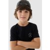Hladké Bavlněné Tričko Chlapecké Regular 4FJWAW24TTSHM1859-20S Černé (Veľkosť 122)