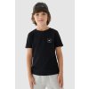 Hladké Bavlněné Tričko Chlapecké Regular 4FJWAW24TTSHM1859-20S Černé (Veľkosť 122)