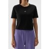 Dámske čierne bavlnené tričko s krátkym strihom, priliehavé, F1701-20S