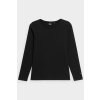 Čierne dámske tričko s dlhým rukávom a crop strihom z bavlny 4F F376-20S