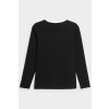 Čierne dámske tričko s dlhým rukávom a crop strihom z bavlny 4F F376-20S