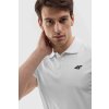 Pánske biele polo tričko s logom 4F z bavlny, kód produktu M316-10S