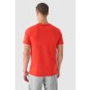 Pánske hladké tričko s logom 4F oranžovej farby z bavlny, kód produktu M1843-70S