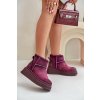 Kožené Semišové Sněhule Boty Na Platformě A Klínu Hnědé Maciejka 06769-23 Bordó (Veľkosť 40)