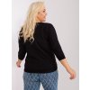 Dámska čierna blúzka plus size z bavlny a elastanu, kód RV-BZ-9191.78