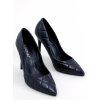 Dámske čierne lodičky z ekokože na ihlovo-powerżej 9cm podpätku, elegantný štýl, špičatá špička, kód T3D82188-2