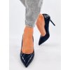 Dámske čierne lodičky z ekokože na ihlovo-powerżej 9cm podpätku, elegantný štýl, špičatá špička, kód T3D82188-2