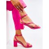 Dámske ružové lodičky z eko kože na 6-9 cm podpätku s otvorenou špičkou, elegantný štýl, kód G198P