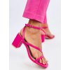 Dámske ružové lodičky z eko kože na 6-9 cm podpätku s otvorenou špičkou, elegantný štýl, kód G198P