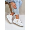 Dámske biele tenisky z eko kože na plnej platforme, YH37 BEIGE