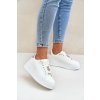 Dámske biele tenisky z eko kože na ploške, kód 6488 SILVER
