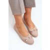 Dámske textilné balerínky béžové, rovná podrážka, CB130-63 KHAKI