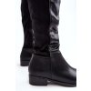 Dámske čierne členkové čižmy z eko kože s filcovou izoláciou, HY27098 BLACK