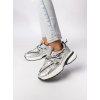 Dámske strieborné tenisky z textilu na bežné nosenie, kód C2150