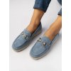 Modré dámske mokasíny z ekologického semišu, kód C-426