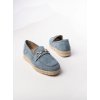 Modré dámske mokasíny z ekologického semišu, kód C-426