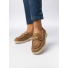 Hnedé dámske mokasíny z eko semišu, perforované, kód C-426