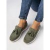 Dámske zelené mokasíny z ekologického semišu, kód G-55