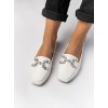 Biele dámske elegantné mokasíny z eko kože, kód M615
