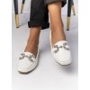 Biele dámske elegantné mokasíny z eko kože, kód M615