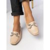 Dámske béžové mokasíny z ekokože, elegantné, kód M615