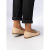 Dámske béžové mokasíny z ekokože, elegantné, kód M615