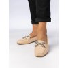 Dámske béžové mokasíny z ekokože, elegantné, kód M615