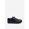 Detské koža trampky na zips čierne delmara / 22DZ02-1004 BLACK (Veľkosť 30)