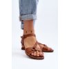 Zazoo 40182 Dámske kožené Sandále hnedé / 40182 BF.BRĄZ (Veľkosť 36)