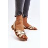 Dámské kožené sandály béžové Zazoo 40382 (Veľkosť 41)